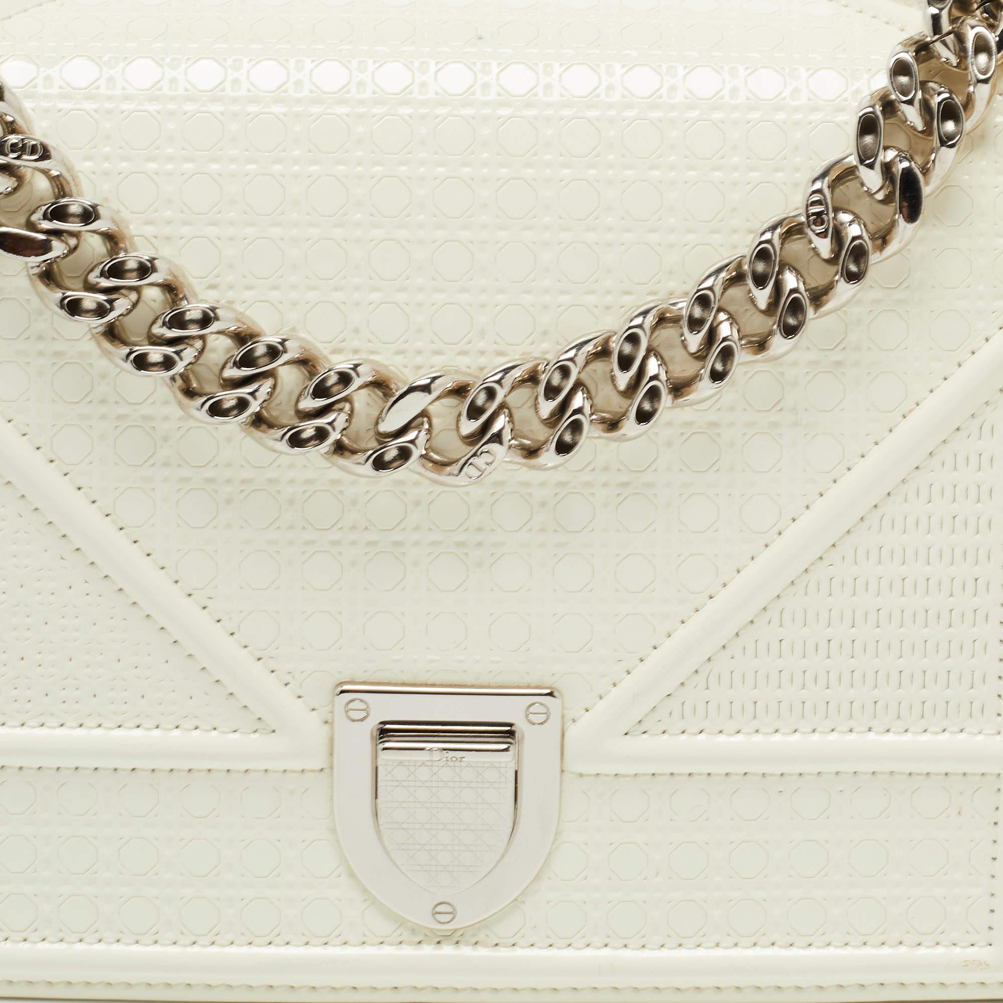 Dior White Patent Leather Small Diorama Shoulder Bag 2