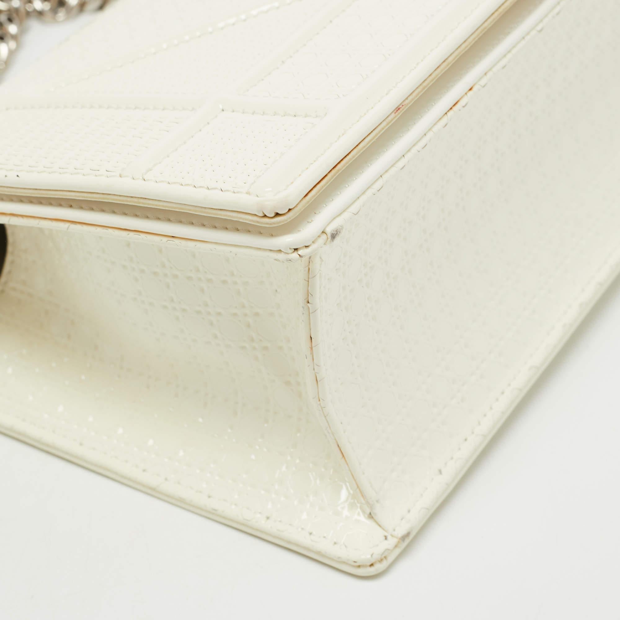 Dior White Patent Leather Small Diorama Shoulder Bag 3