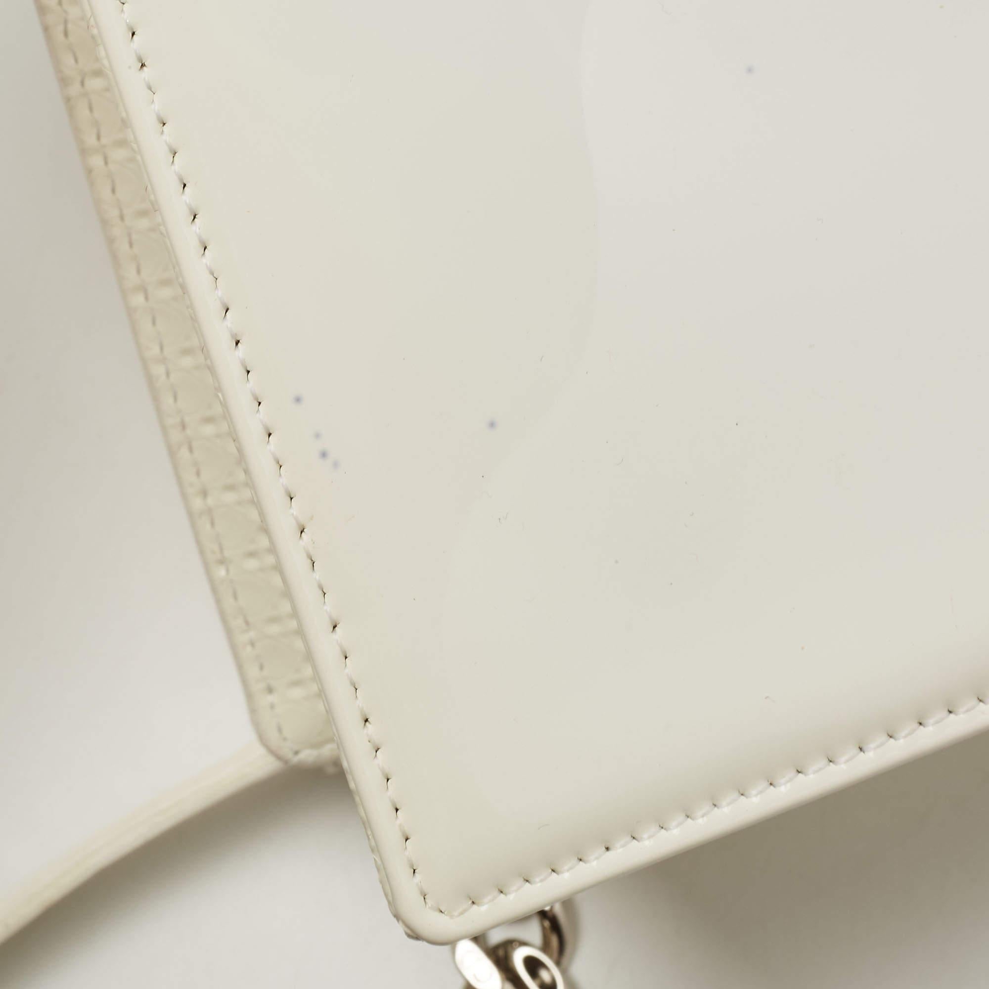 Dior White Patent Leather Small Diorama Shoulder Bag 5