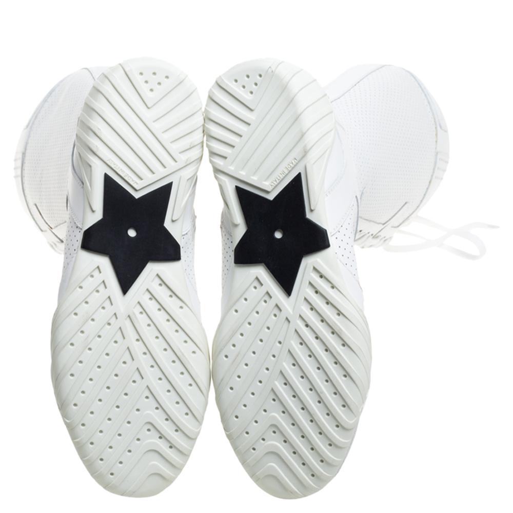 Dior White Perforated Leather D-Fence Knee-High Lace-up Sneaker Size 36.5 In Excellent Condition In Dubai, Al Qouz 2