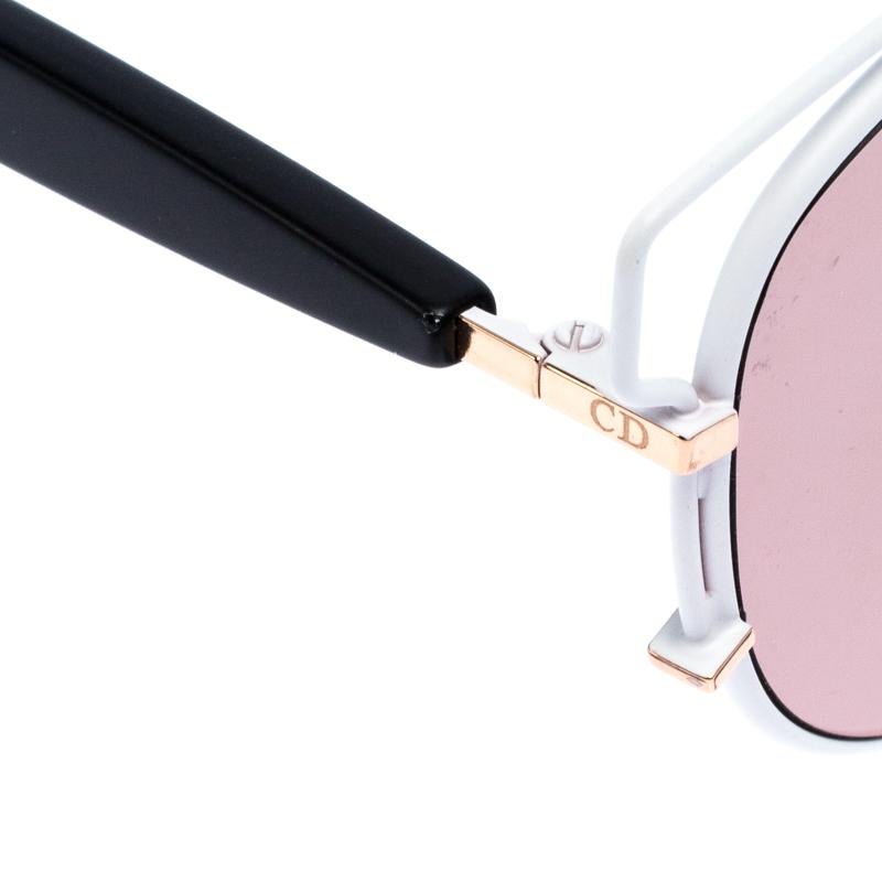 Gray Dior White/Pink Technologic Aviator Sunglasses