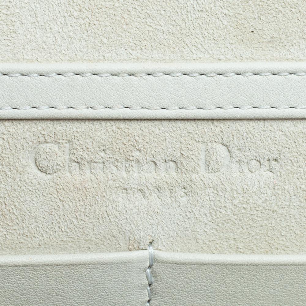 Dior White Printed Leather Lady Dior Toile de Jouy Wallet on Chain 8