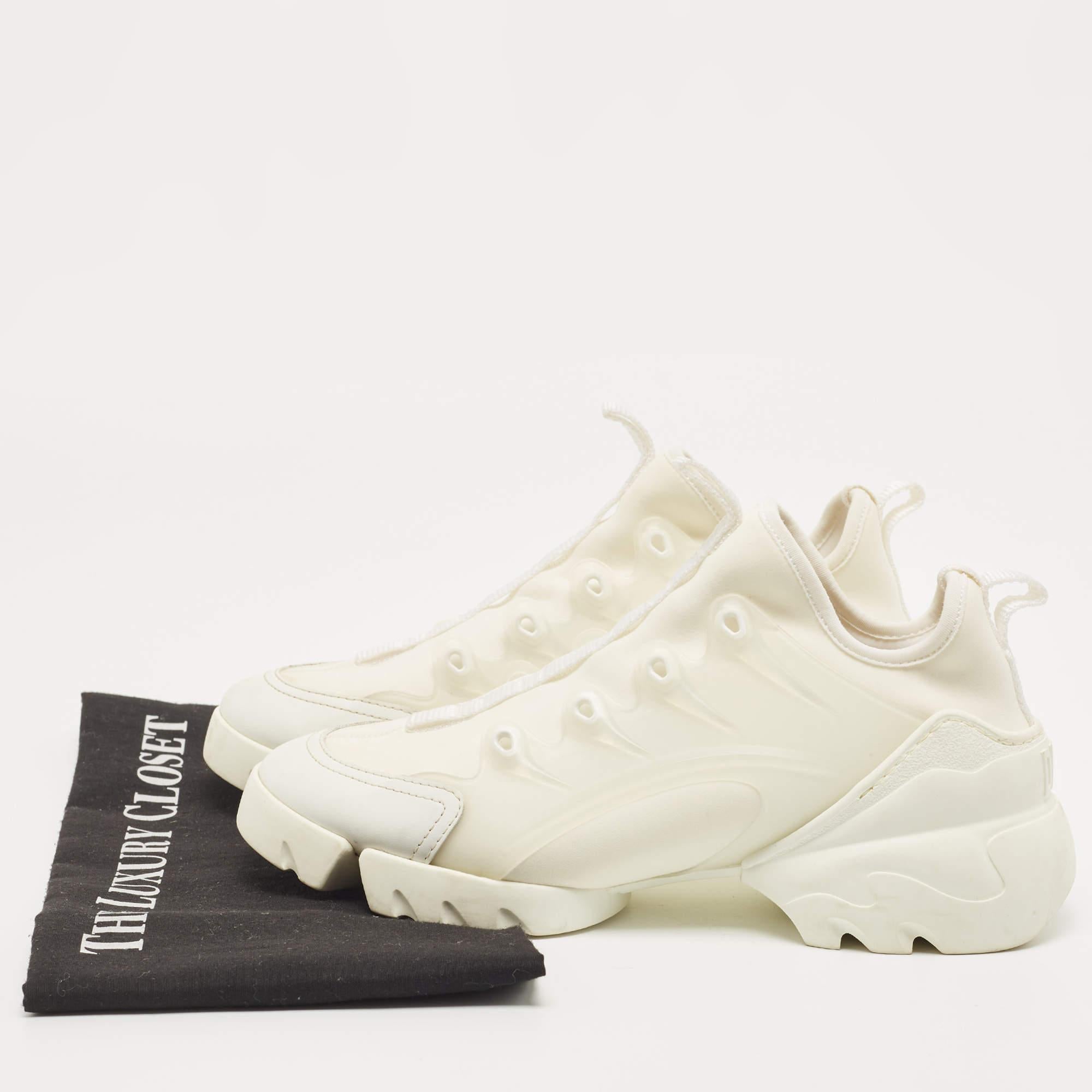Women's Dior White PVC and Fabric D-Connect Sneakers 