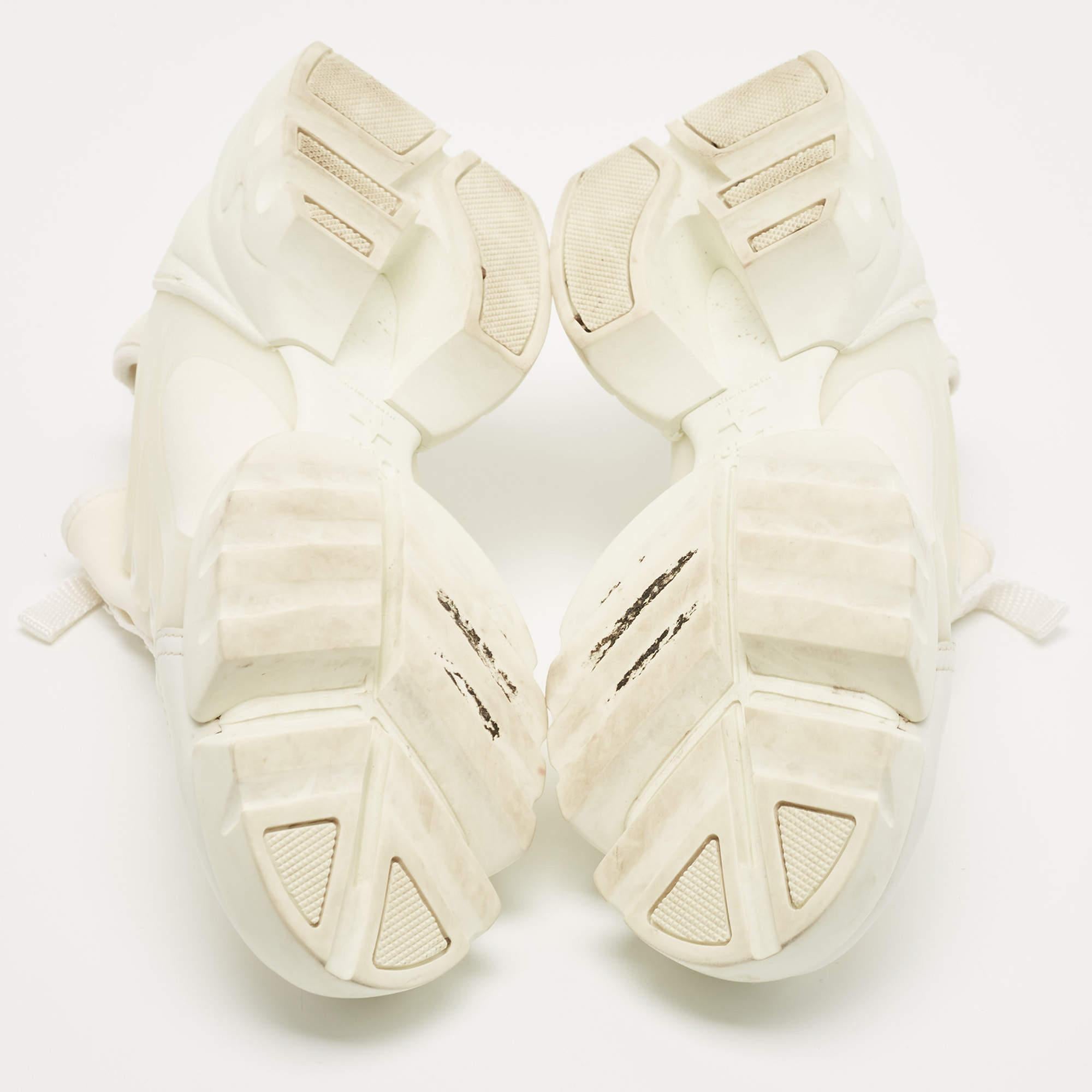 Dior White PVC and Fabric D-Connect Sneakers  4