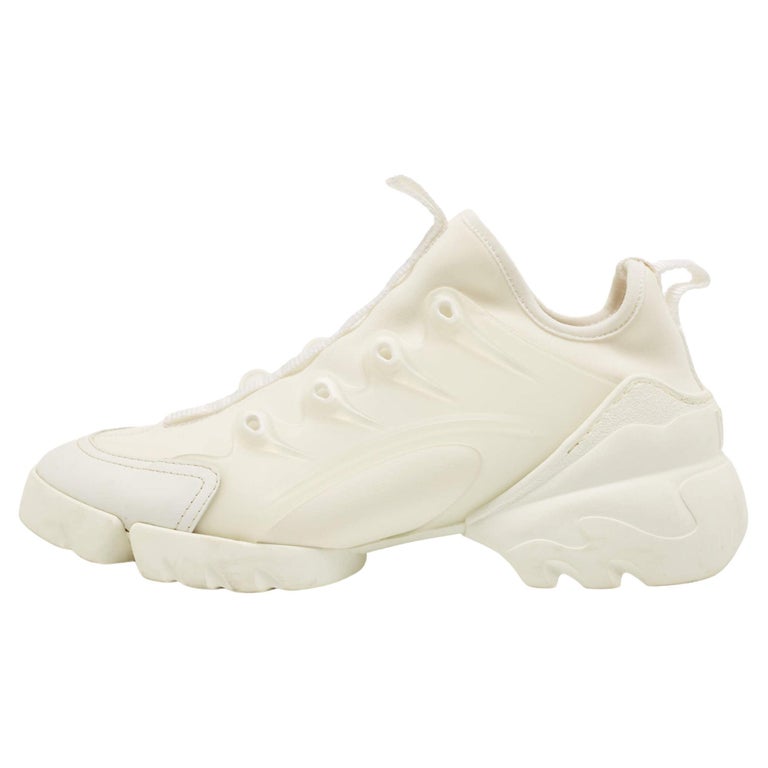 Dior White PVC and Fabric D-Connect Sneakers For Sale at 1stDibs