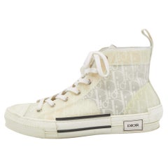 Dior White PVC and Mesh B23 High Top Sneakers Size 43