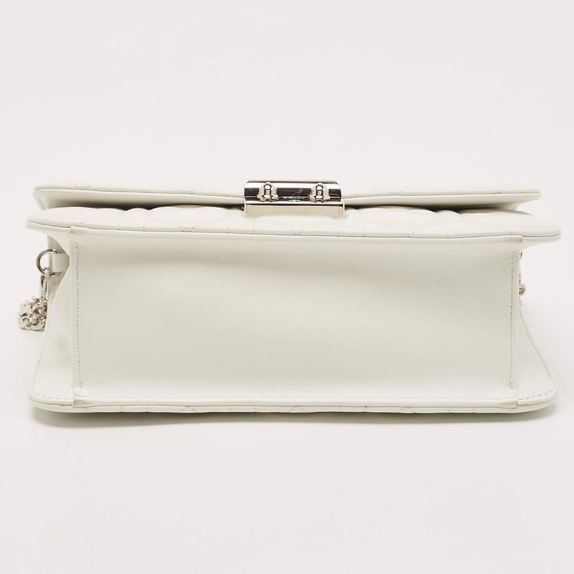 Dior White Quilted Leather Medium Miss Dior Promenade Shoulder Bag 1