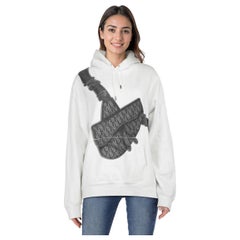Dior White Saddle Bag Print Hoodie Size XL