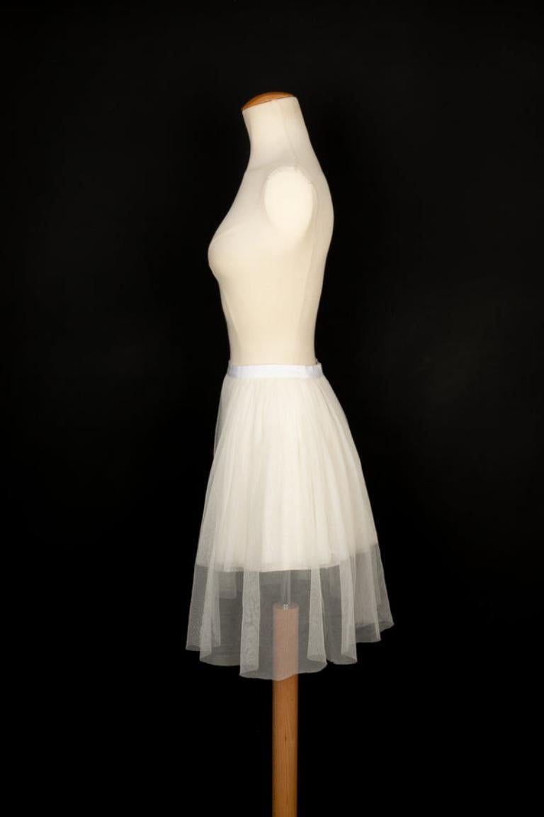 Women's Dior White Silk and Tulle Skirt, 2005 For Sale