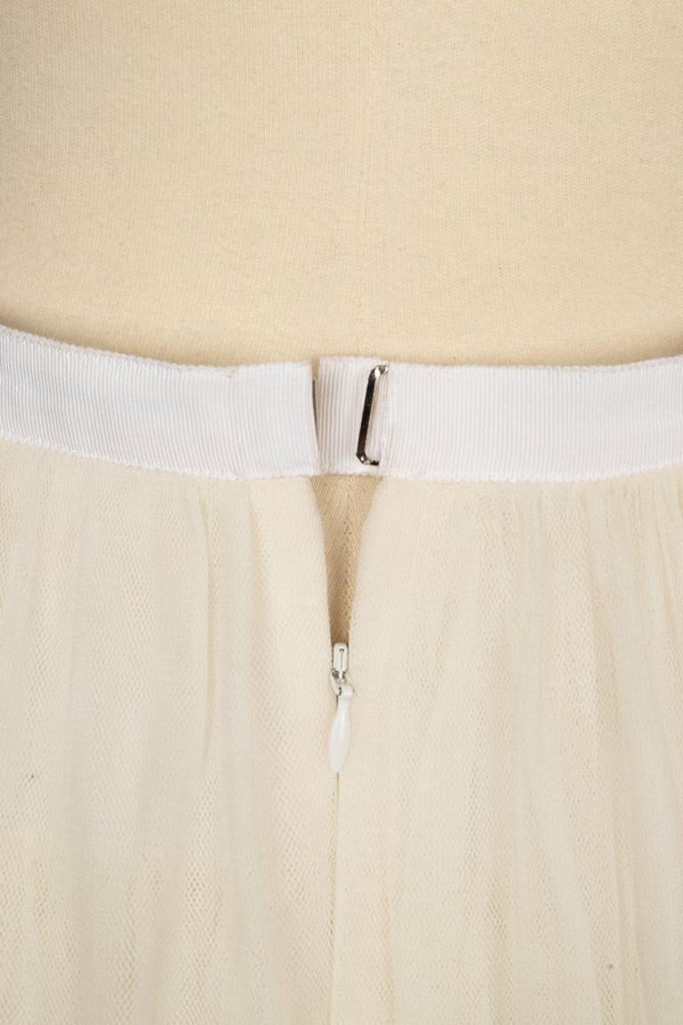 Dior White Silk and Tulle Skirt, 2005 For Sale 1