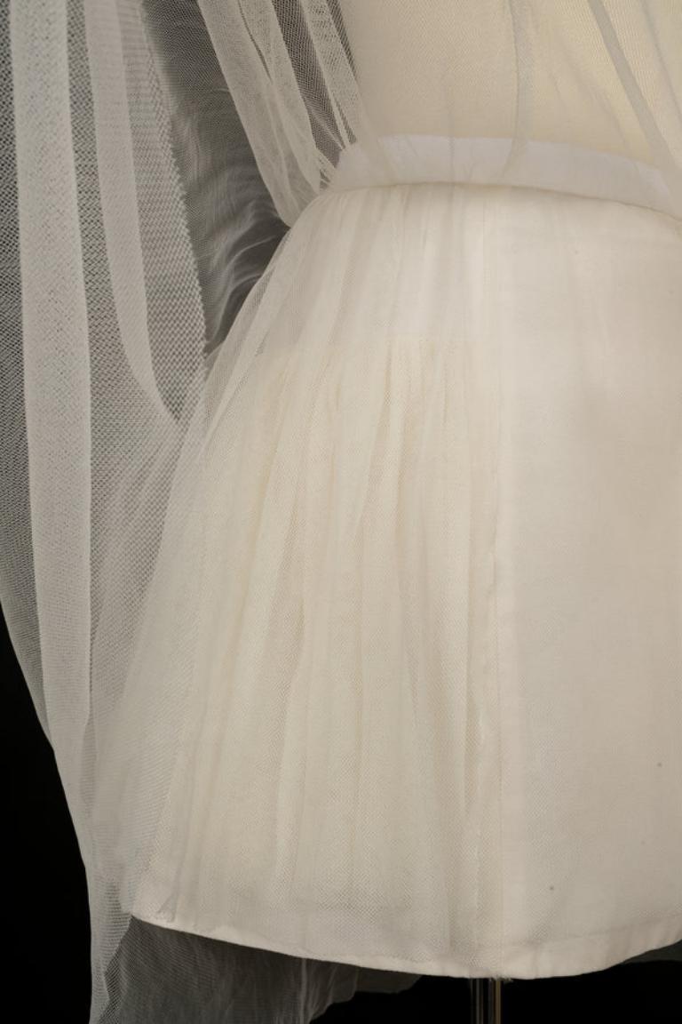 Dior White Silk and Tulle Skirt, 2005 For Sale 2