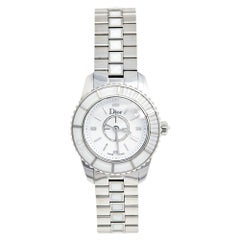 Dior White Stainless Steel Christal CD112112M001 Women's Wristwatch 28 mm
