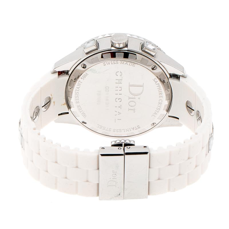 Here's a timepiece which will not only assist you with the correct time but also elevate your style quotient. This Dior watch is from their Christal collection, and it is Swiss made. It has a stylish stainless steel case of diameter 38 mm and is
