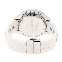Dior White Stainless Steel Christal CD114311 Women's Wristwatch 38 mm