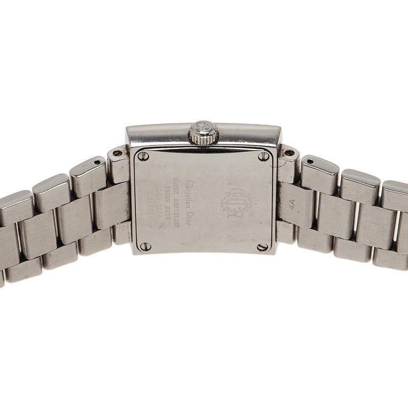 Dior White Stainless Steel Christal Women's Wristwatch 38MM In Fair Condition In Dubai, Al Qouz 2