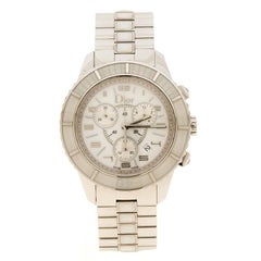 Dior White Stainless Steel Christal Women's Wristwatch 39 mm