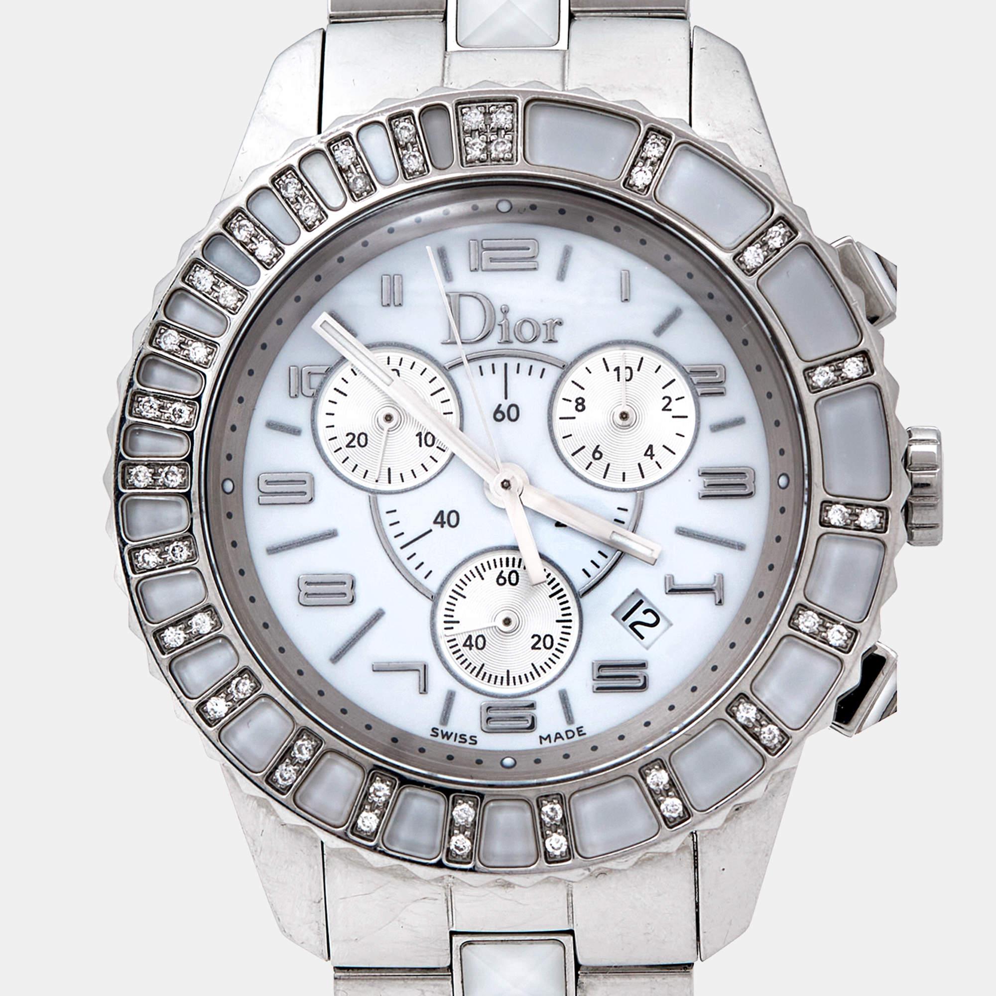 Dior White Stainless Steel Diamond Christal CD114311M001 Womens Wristwatch 38 mm 1