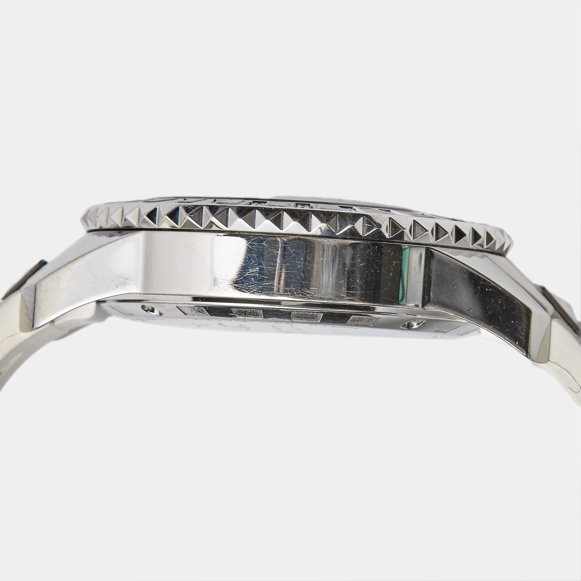 Dior Montre-bracelet Christal pour femme 33 mm en acier inoxydable blanc avec diamants et caoutchouc 2