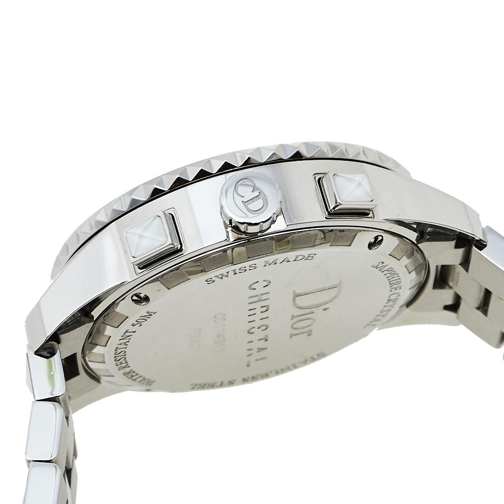 Dior White Stainless Steel Diamonds Christal CD114311 Women's Wristwatch 38 mm 1
