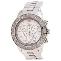 Dior White Stainless Steel Diamonds Christal CD114311 Women's Wristwatch 38 mm