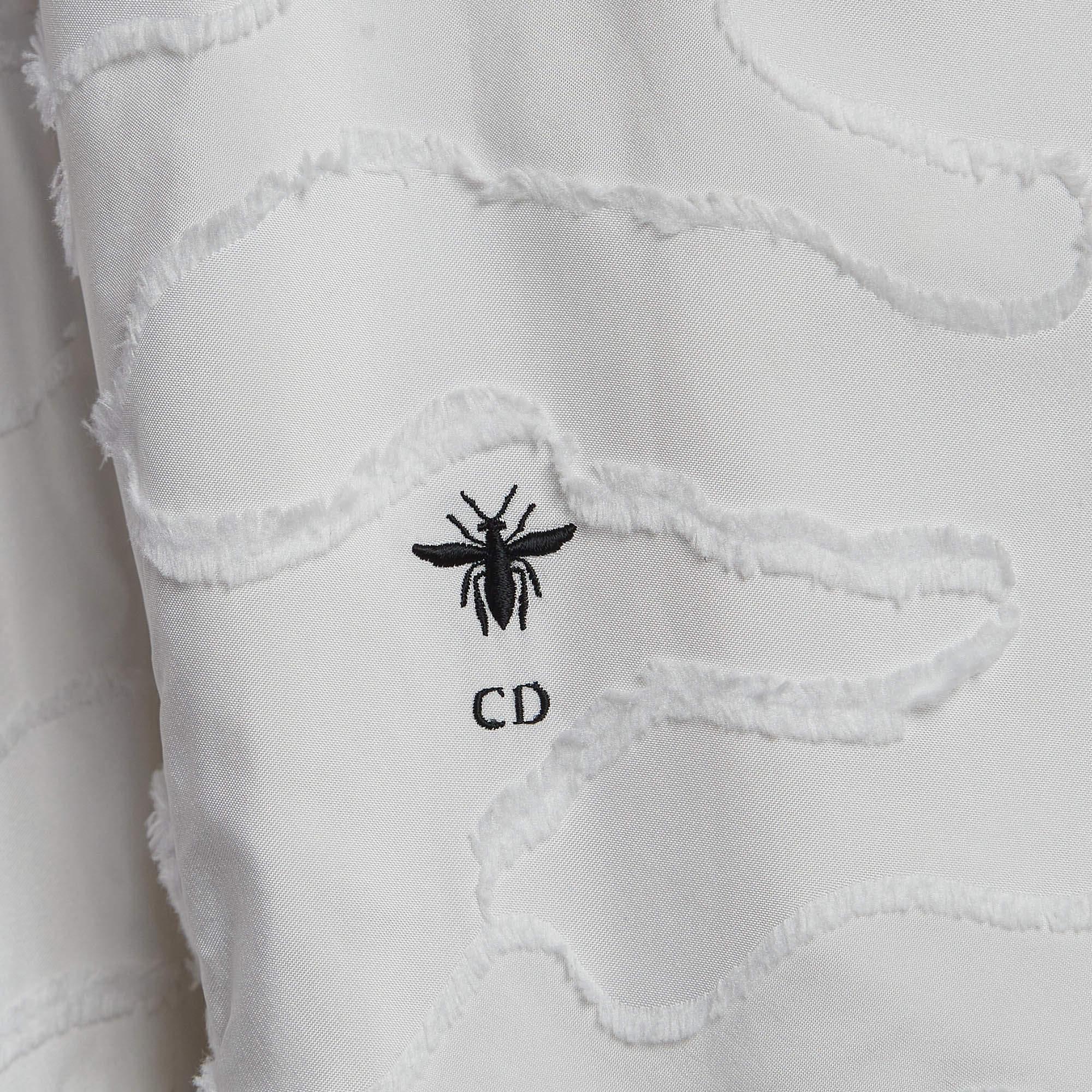 Dior Weißer Synthetischer Technischer Taft Anorak mit Hood's Jacke S im Zustand „Gut“ im Angebot in Dubai, Al Qouz 2