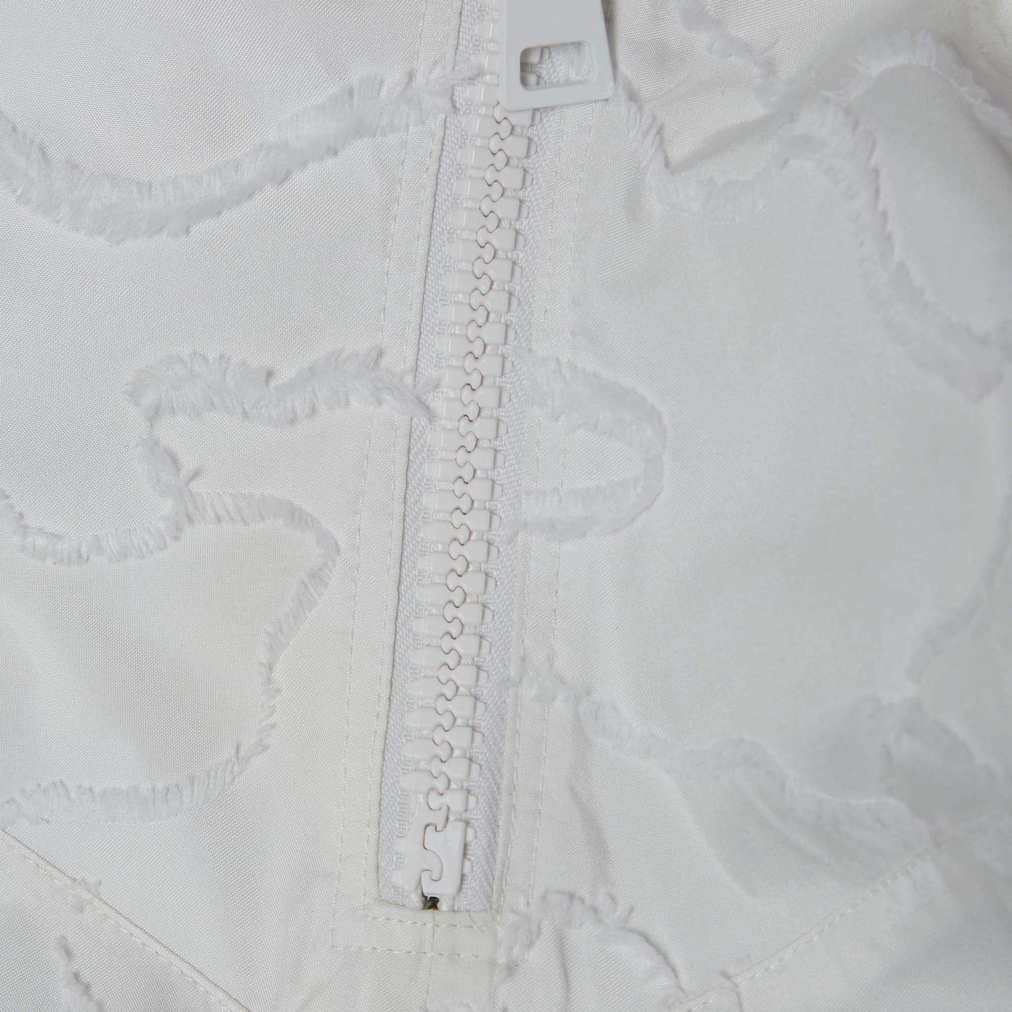 Dior Weißer Synthetischer Technischer Taft Anorak mit Hood's Jacke S im Angebot 2