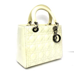 Dior White Vernice Lady Bag