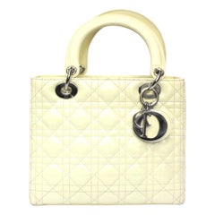 Dior White Vernice Lady Bag