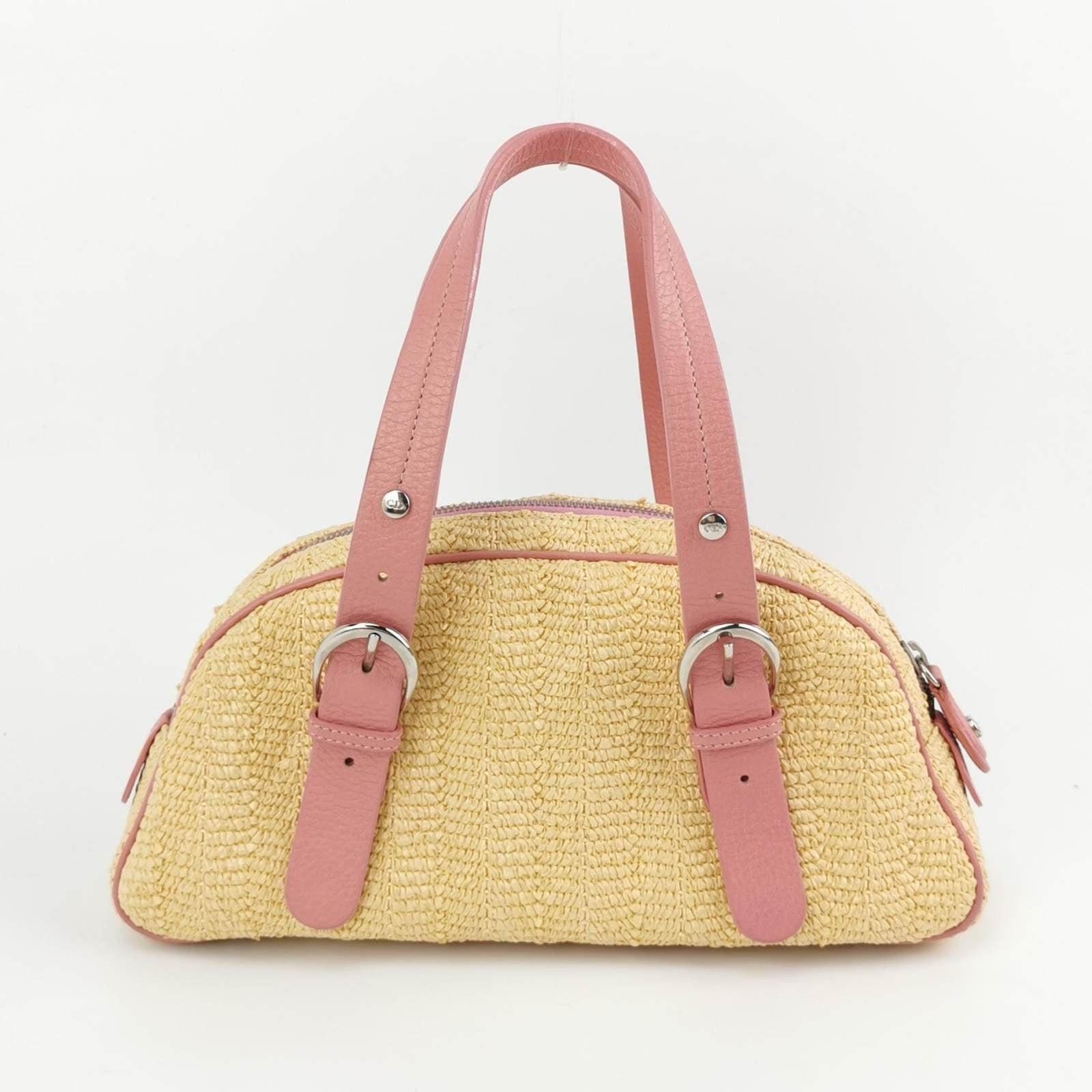 Dior Bolso Boston Bordado Floral Piel Rosa 1