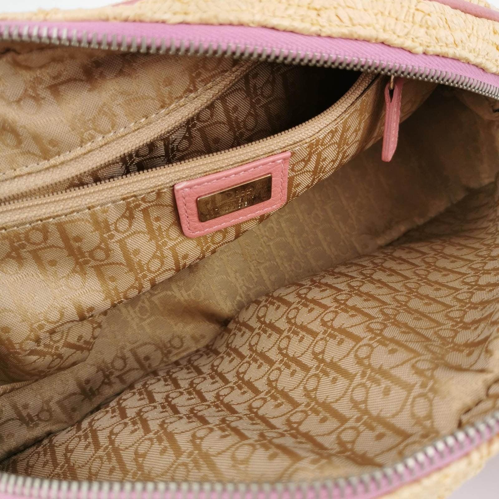 Dior Bolso Boston Bordado Floral Piel Rosa 2