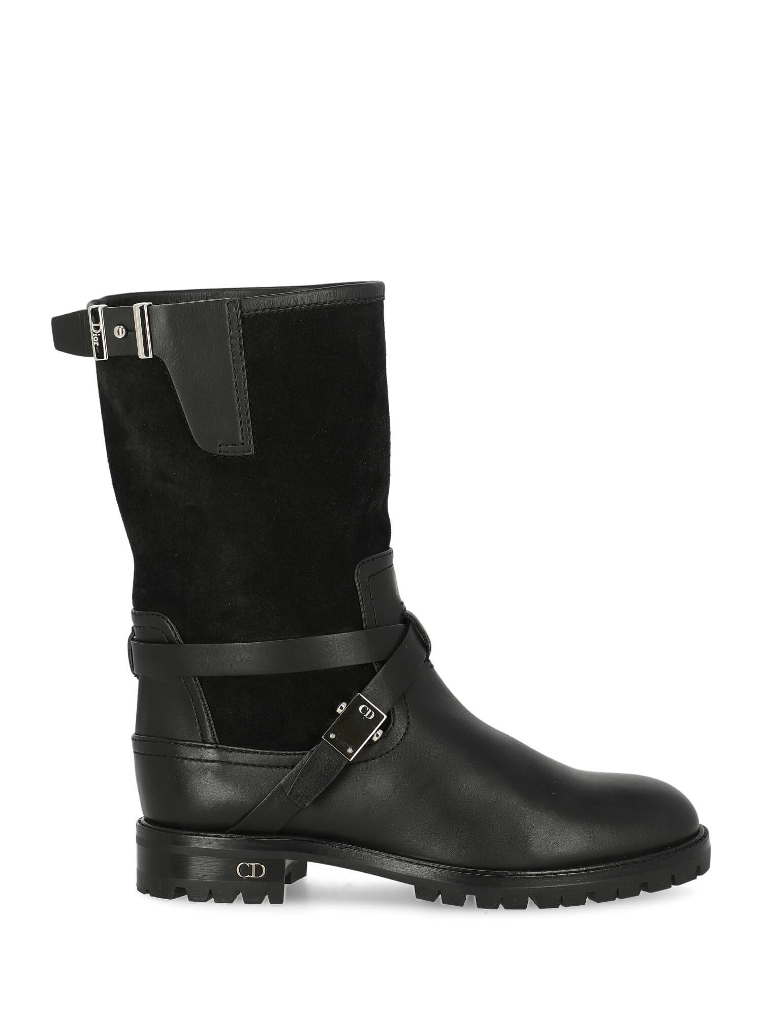 Dior Woman Ankle boots Black Leather IT 35.5 For Sale 1