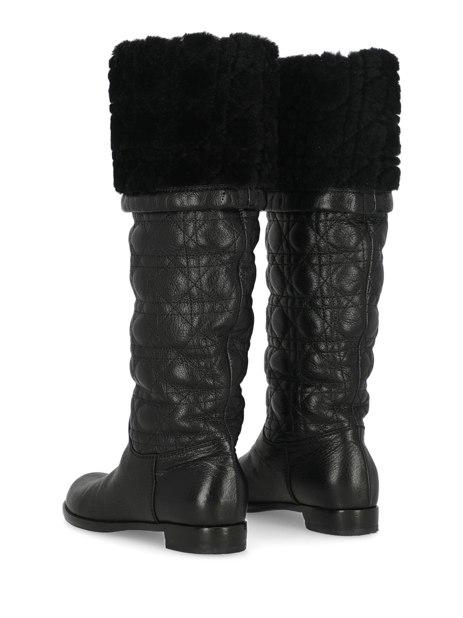 Women's Dior Woman Boots Black Leather IT 36 For Sale