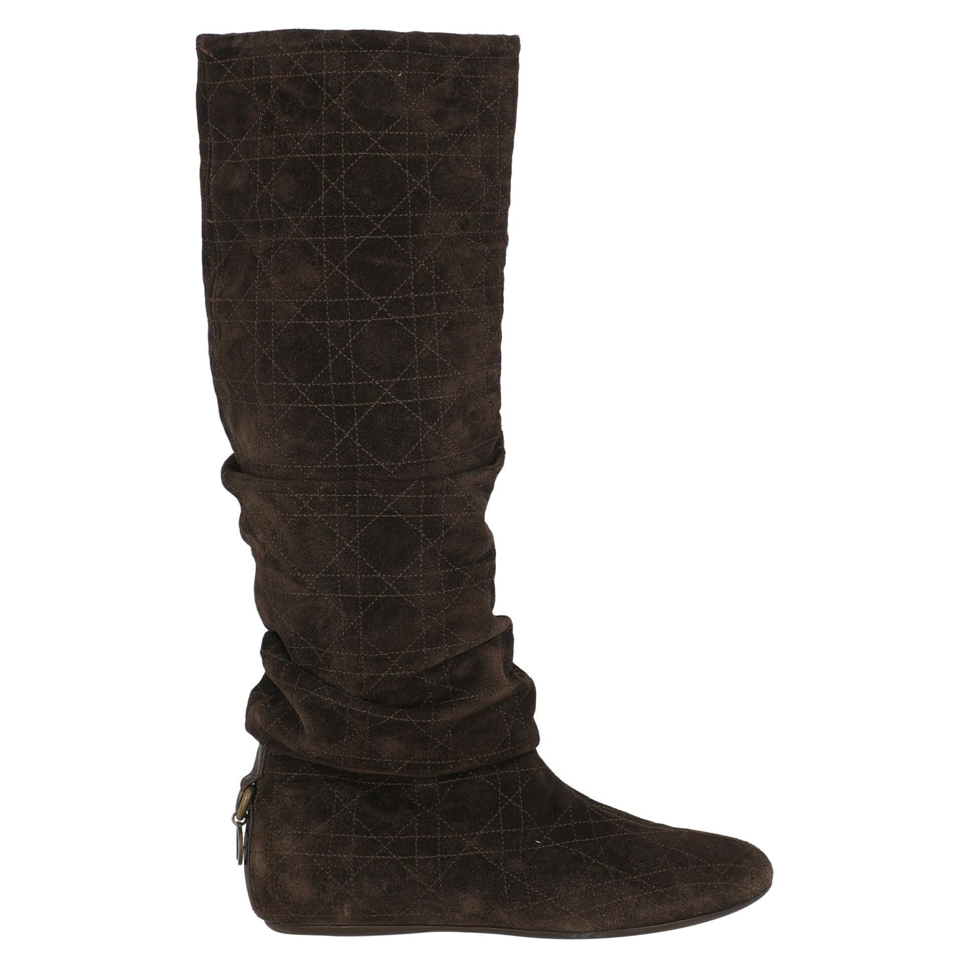 Dior Women  Boots Brown Leather IT 37 For Sale