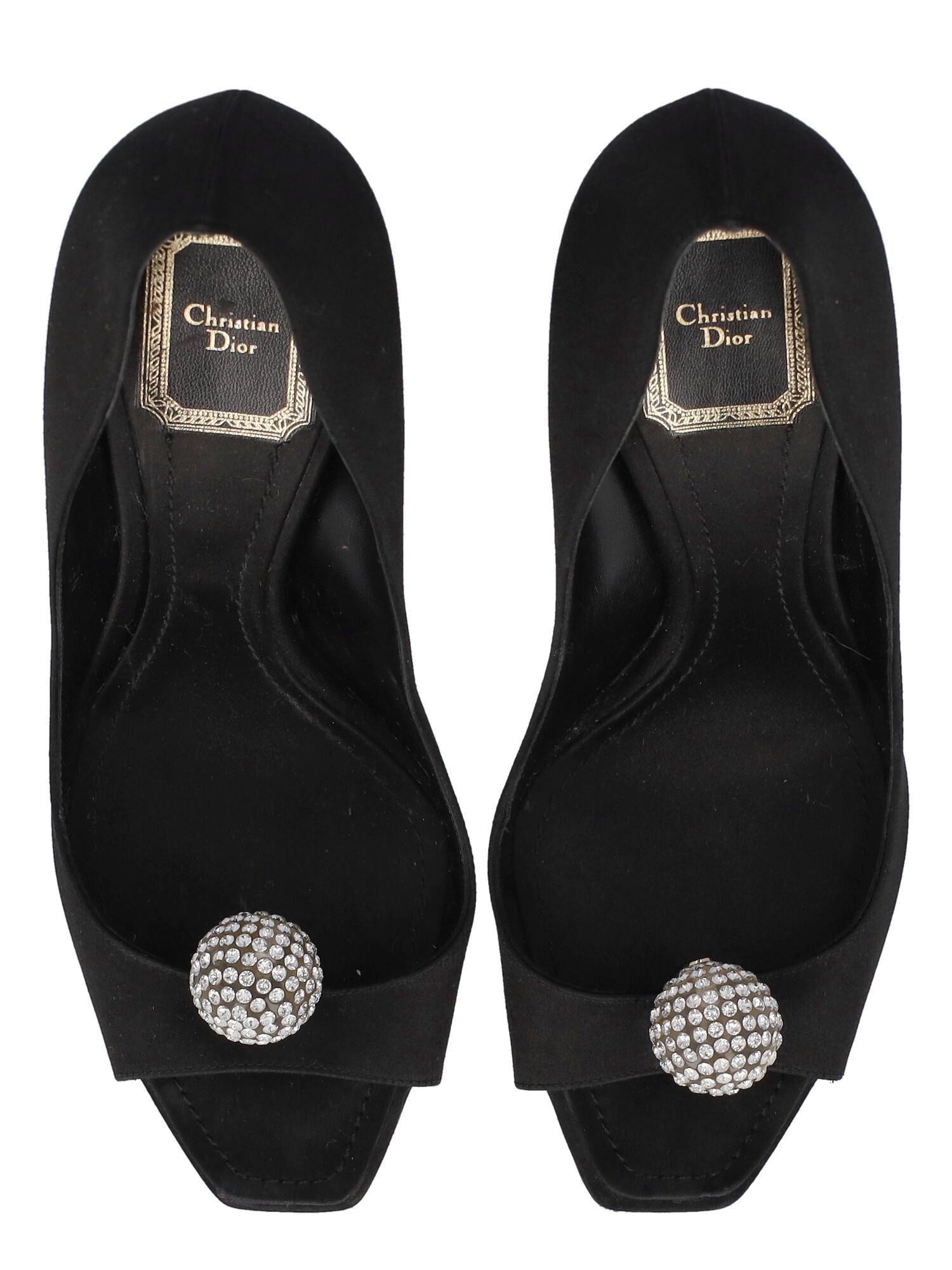 Dior Women Sandals  Black Silk EU 38 1