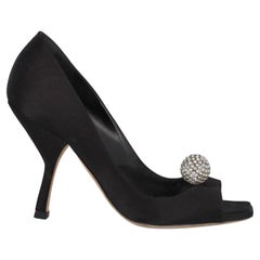 Dior Women Sandals  Black Silk EU 38