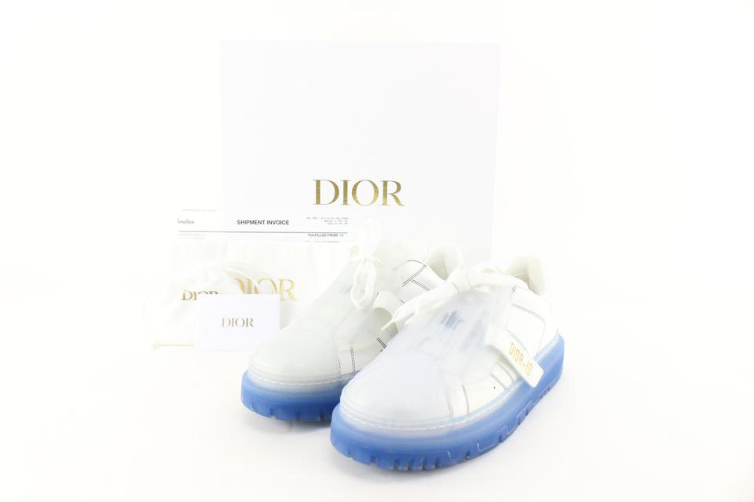 Dior Women's 40 White Blue Dior ID C22 Sneaker 75d719s For Sale 8