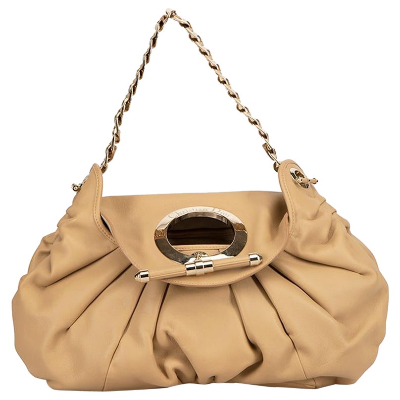 Dior Women
s Beige Leather Jazz Club Shoulder Bag