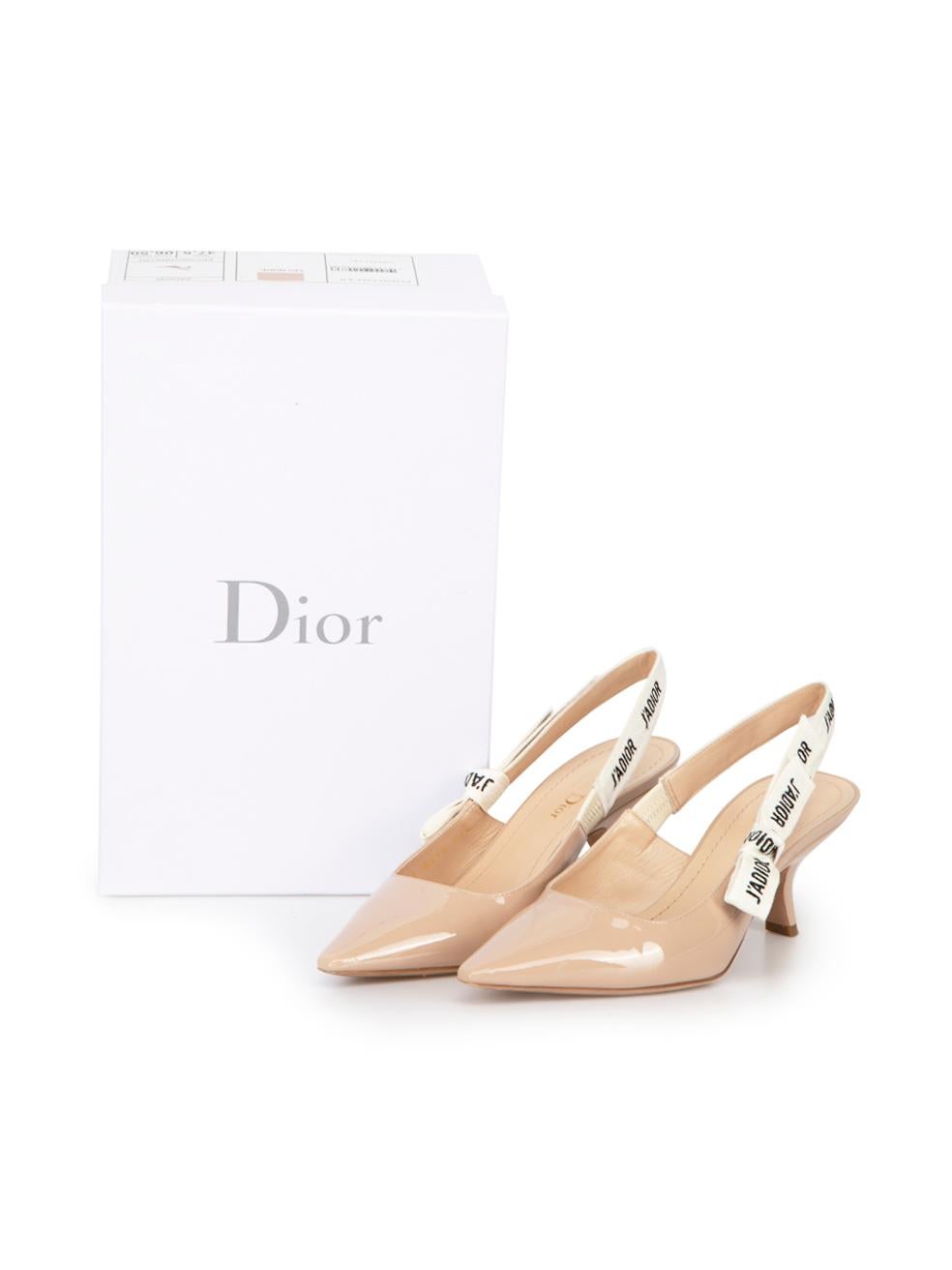 Dior Women's Beige Patent Leather J'Adior Heels In Good Condition In London, GB
