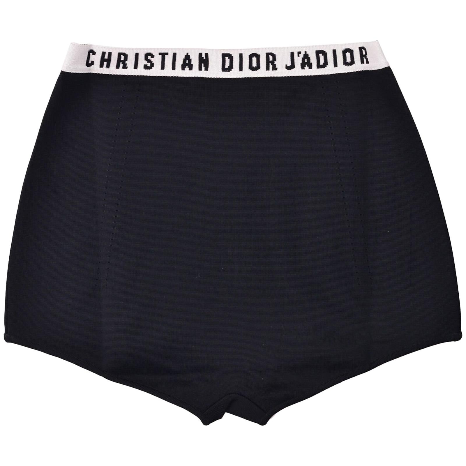 Dior - Soutien-gorge en coton noir à logo pour femmes « J''Adior en vente