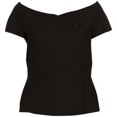 Dior Women's Black Double Breasted Off the Shoulder Vest