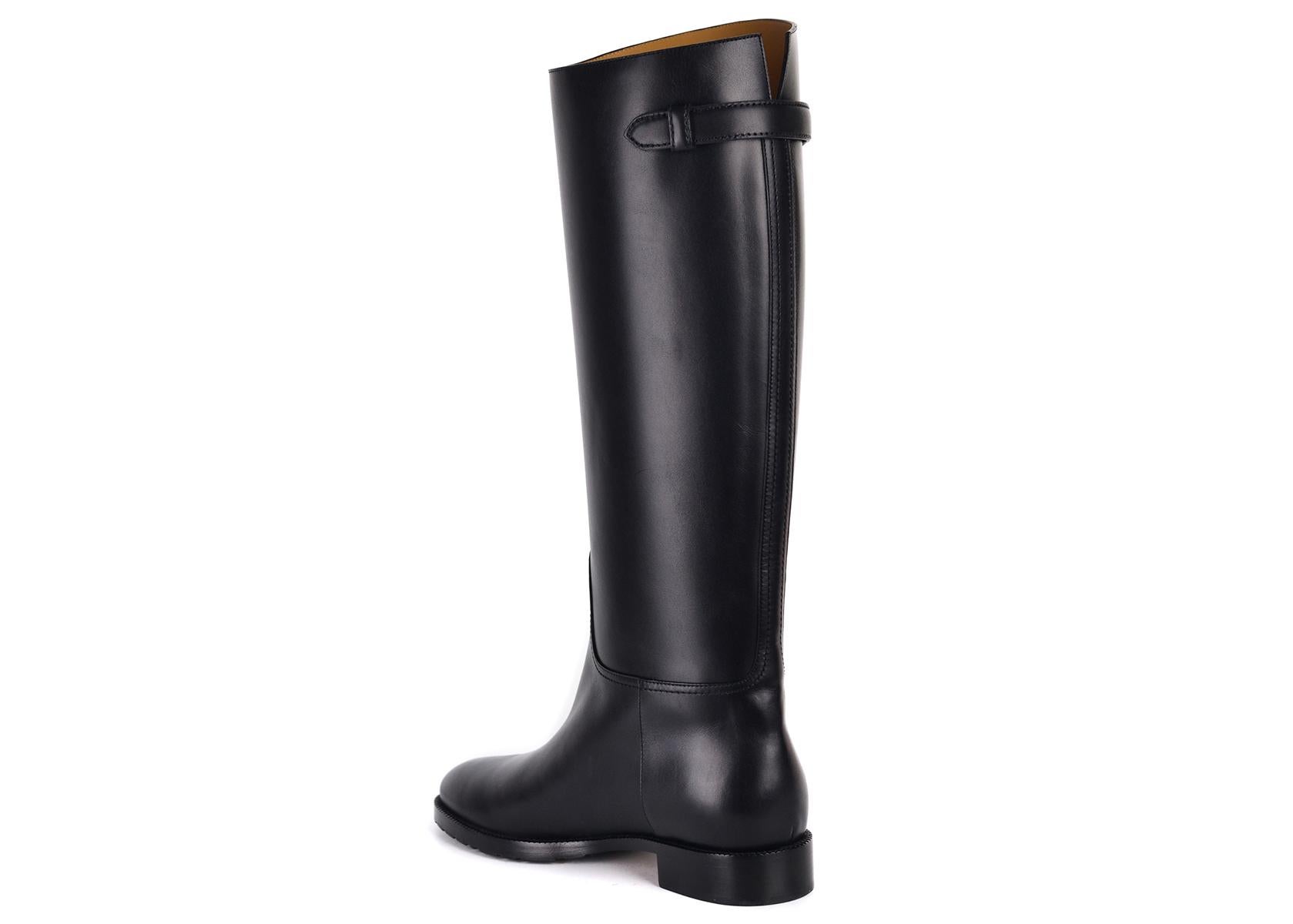 Dior Women's Black Leather Diorable Knee High Boots In New Condition For Sale In Brooklyn, NY