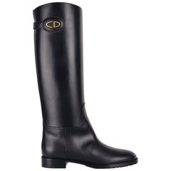 Dior Women's Black Leather Diorable Knee High Boots