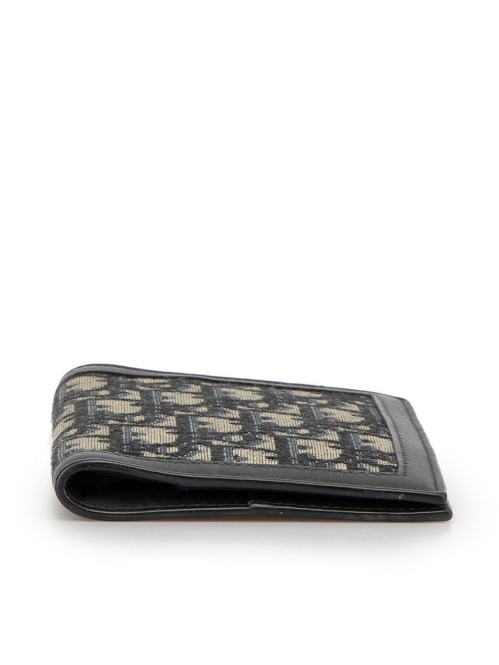 Dior Women's Black Leather Oblique Bi-Fold Wallet 1