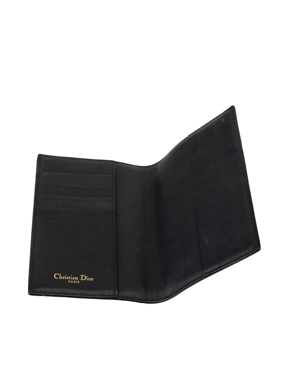 Dior Women's Black Leather Oblique Bi-Fold Wallet 2