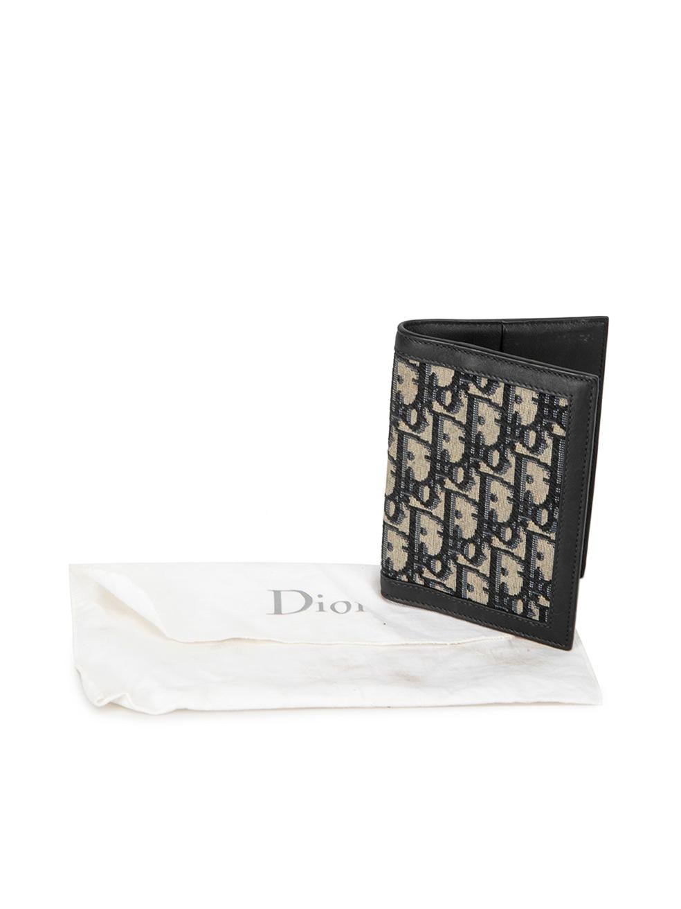 Dior Women's Black Leather Oblique Bi-Fold Wallet 3
