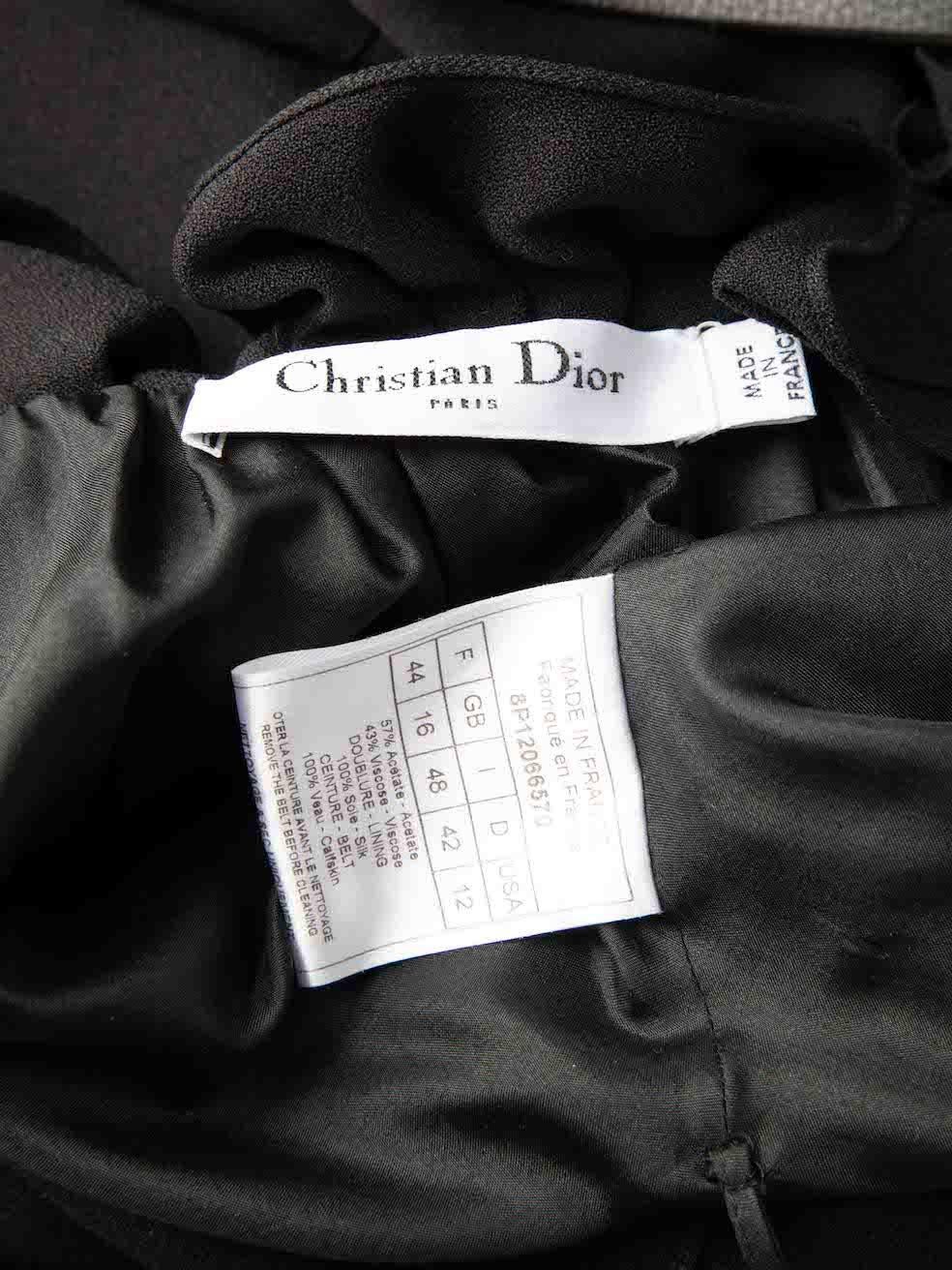 Dior Women's Black Ruffle Off the Shoulder Belted Dress 1