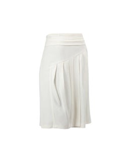 Dior Women's Christian Dior Boutique Cream Pleated Mini Skirt