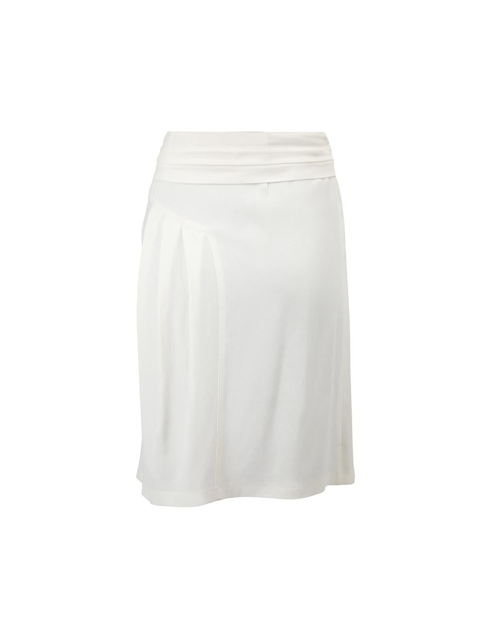 Dior Women's Christian Dior Boutique Cream Pleated Mini Skirt In Good Condition In London, GB