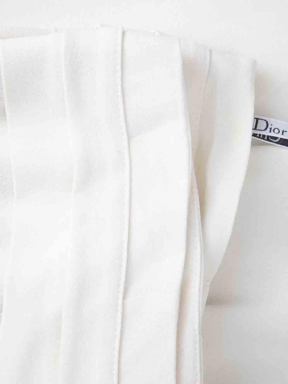 Dior Women's Christian Dior Boutique Cream Pleated Mini Skirt 1