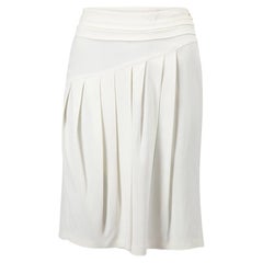 Dior Women's Christian Dior Boutique Cream Pleated Mini Skirt